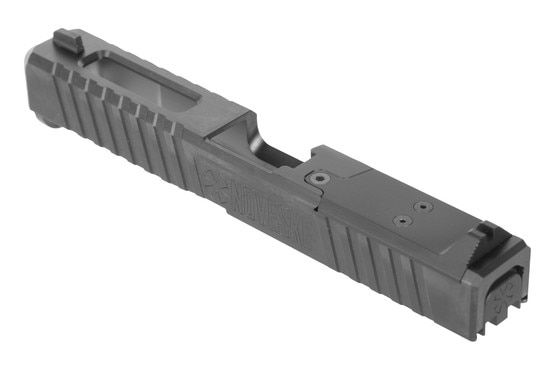 The Noveske DM Slide for Glock 17 Generation 5 features deep slide serrations.